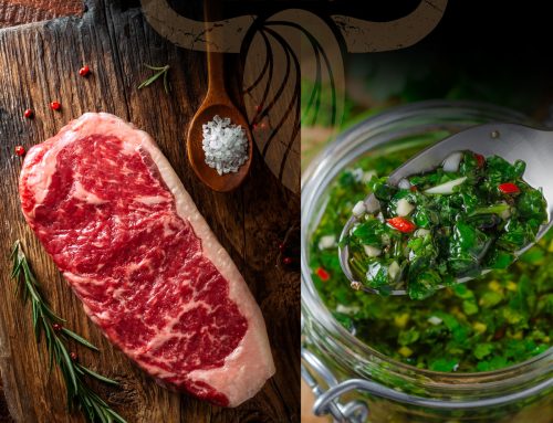 New York Steaks with Chimichurri Sauce